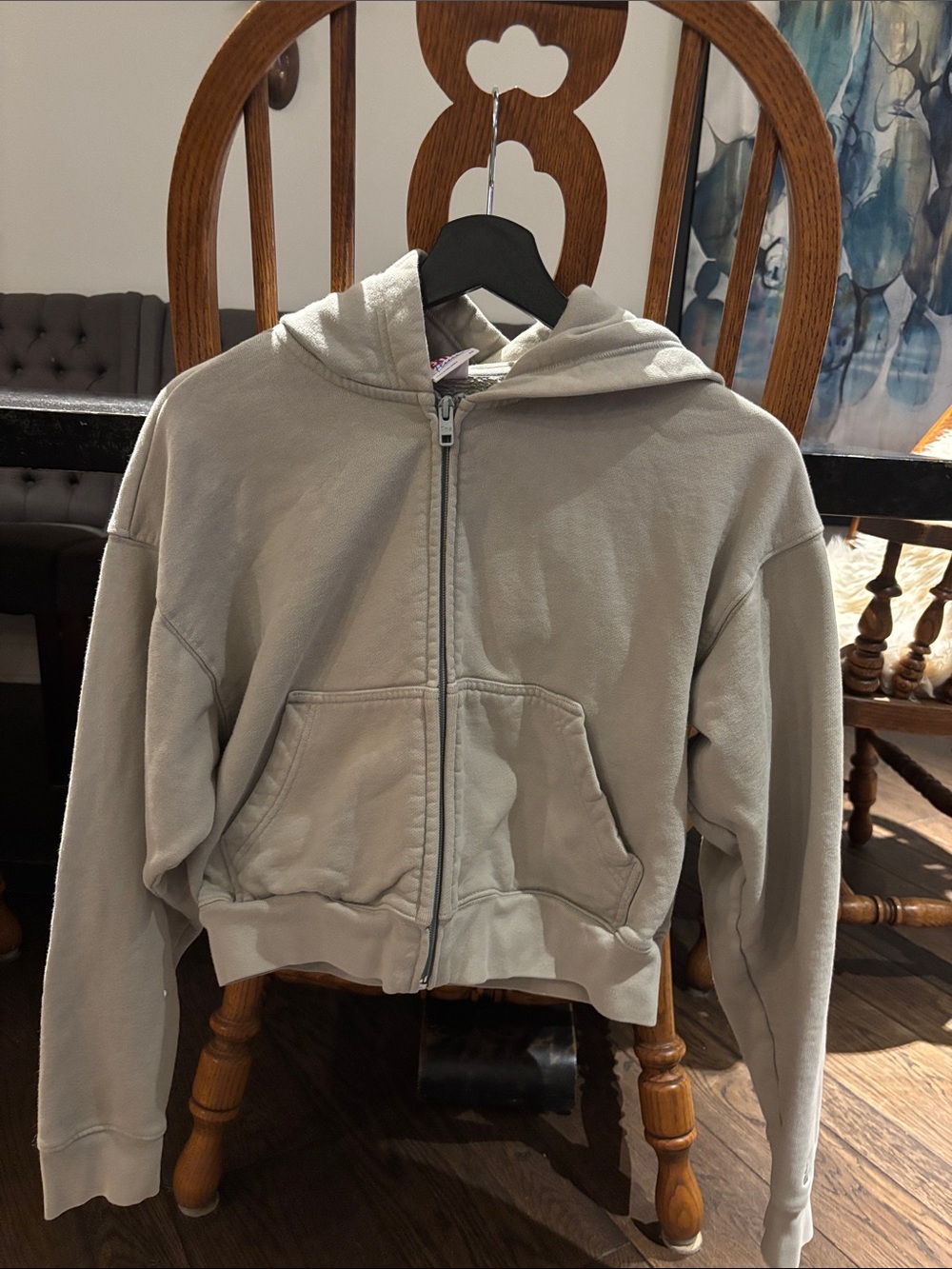 TNA Kids Zip-Up Hooded Jacket in Light Gray